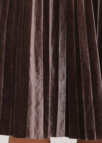 Темно-бежевая кэжуал однотонная юбка H&M плиссе