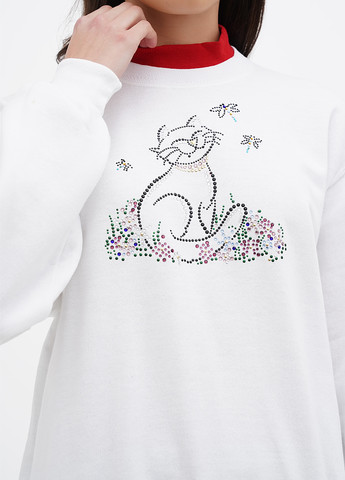 Білий світшот Jerzees однотонний стрази (305788375)