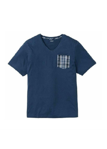 Синя бавовняна футболка, кишеня в клітку Livergy