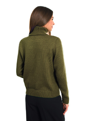 Оливковый (хаки) зимний классический женский свитер SVTR