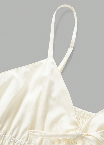 Кремовое праздничный, кэжуал платье клеш SHEIN однотонное