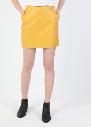 Желтая кэжуал однотонная юбка Colin's
