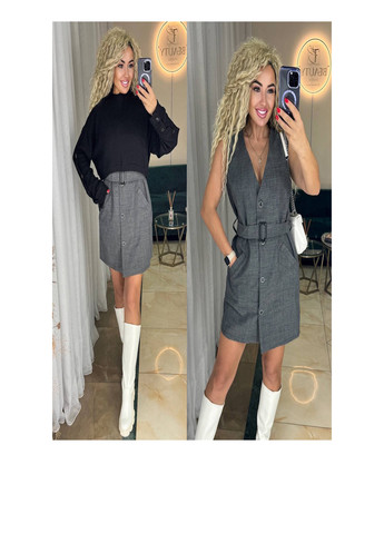 Комбінований демісезонний комплект (сарафан, светр) No Brand