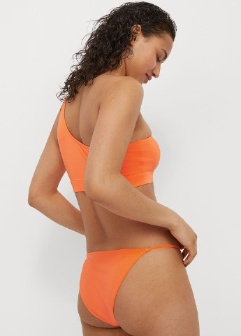 Купальный лиф H&M топ однотонный оранжевый пляжный полиэстер