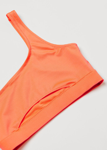 Купальный лиф H&M топ однотонный оранжевый пляжный полиэстер