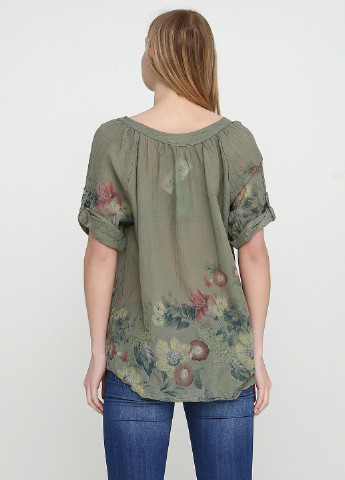 Оливковая (хаки) летняя блуза Moda in Italy