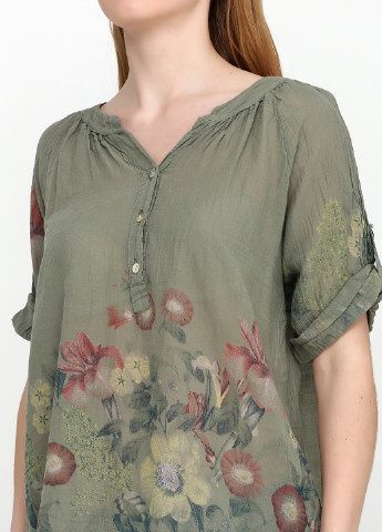 Оливковая (хаки) летняя блуза Moda in Italy