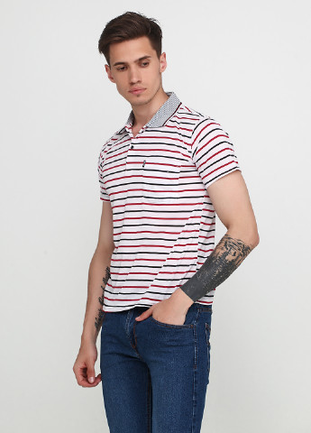 Бордовая футболка-поло для мужчин Mtns Fashion в полоску