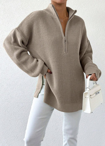 Темно-бежевый зимний свитер SHEIN