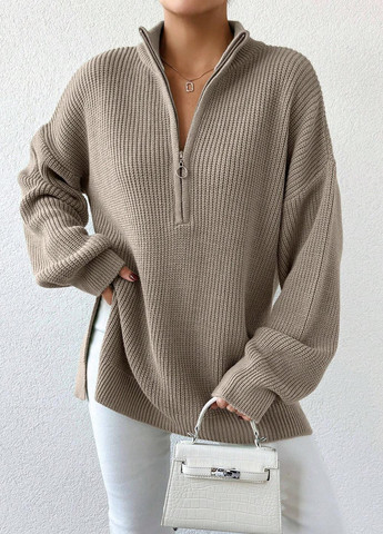 Темно-бежевый зимний свитер SHEIN