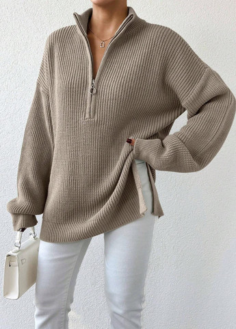 Темно-бежевый зимний свитер SHEIN