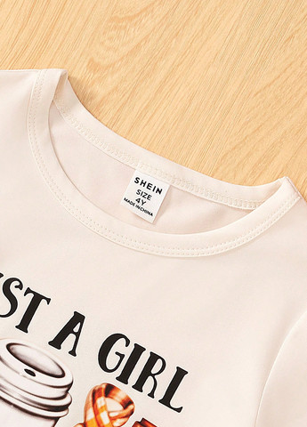 Кремовая летняя футболка SHEIN
