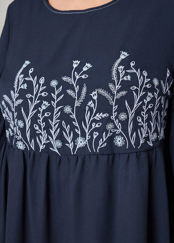 Темно-синя кежуал сукня кльош, а-силует SHEIN з квітковим принтом