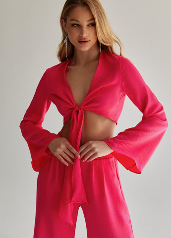 Фуксиновый летний комплект (блуза, брюки) Gepur