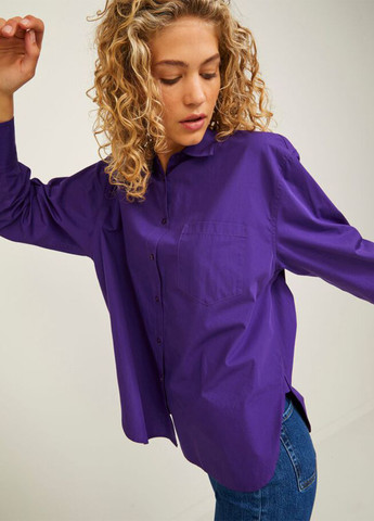 Фиолетовая кэжуал рубашка однотонная JJXX