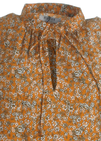 Горчичное кэжуал платье Pieces с цветочным принтом