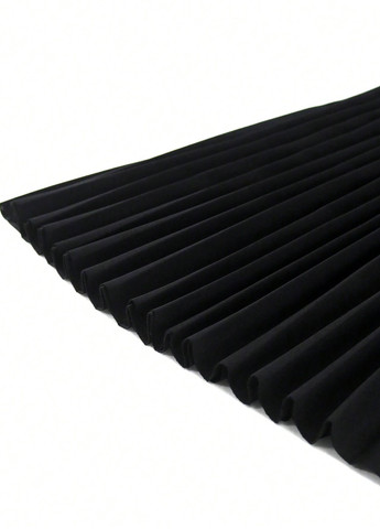 Черное праздничный, вечернее платье а-силуэт, плиссированное SHEIN однотонное