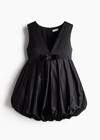 Чорна святковий сукня з спідницею-сонце H&M однотонна