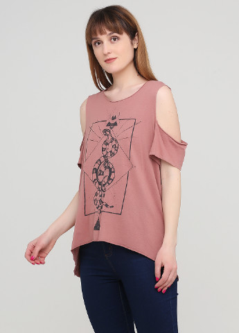 Темно-розовая летняя футболка H&M