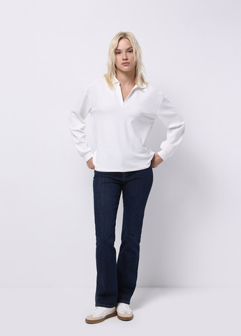 Белая женская футболка-поло Colin's однотонная