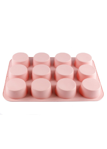 Форма силиконовая для выпечки кексов, 12 ячеек, 20.5х29х3см розовая (MYS-41038) MysSilicone (216708640)