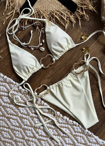 Молочний літній роздільний купальник (ліф, трусики) бікіні, роздільний NOVA VEGA
