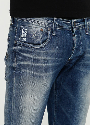 Синие демисезонные со средней талией джинсы G-Star Raw