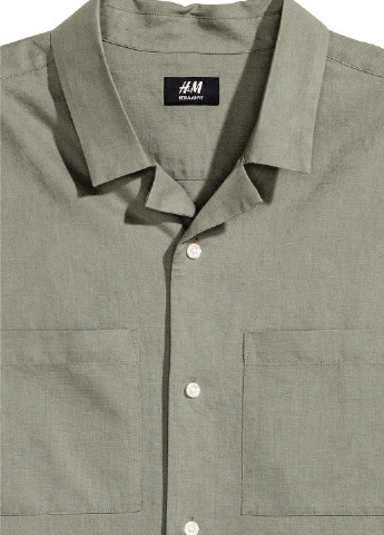 Светло-зеленая кэжуал рубашка H&M с коротким рукавом