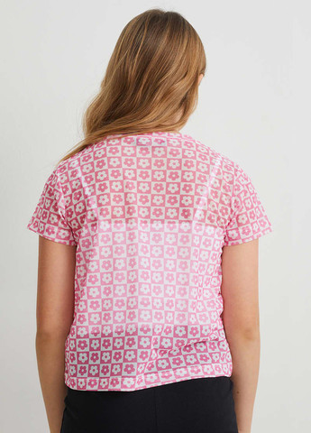 Розовая летняя футболка C&A