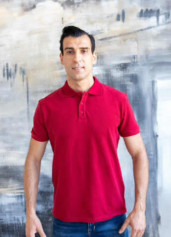 Бордовая футболка-футболка поло чоловіча для мужчин TvoePolo однотонная