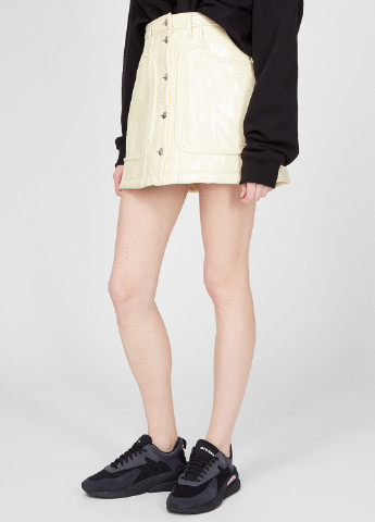 Белая кэжуал однотонная юбка Diesel а-силуэта (трапеция)