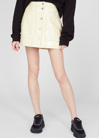 Белая кэжуал однотонная юбка Diesel а-силуэта (трапеция)