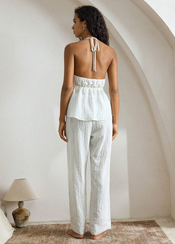 Біла всесезон піжама (топ, штани) топ + брюки SHEIN