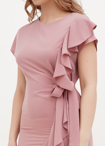 Пудровое кэжуал платье на запах Vicolo однотонное