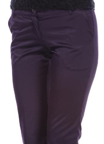 Темно-фиолетовые кэжуал демисезонные прямые брюки Pink Woman