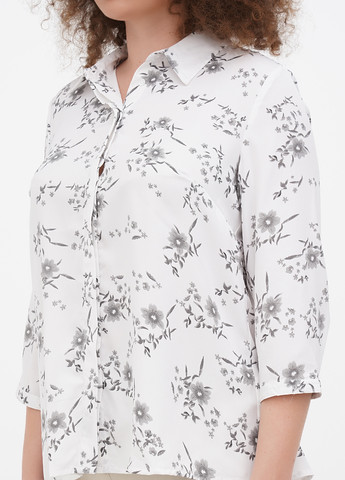 Белая кэжуал рубашка с цветами Minus