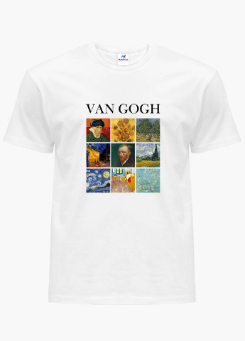 Белая демисезон футболка женская винсент ван гог картины (vincent van gogh) белый (8976-2960) xxl MobiPrint