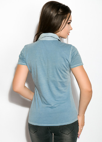 Серо-синяя женская футболка-поло Time of Style однотонная