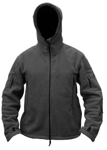 Флисовая кофта мужская с капюшоном 8461 Черный 62141 ESDY (255597527)