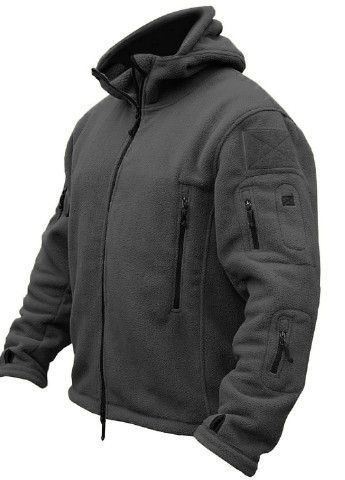 Флисовая кофта мужская с капюшоном 8461 Черный 62141 ESDY (255597527)