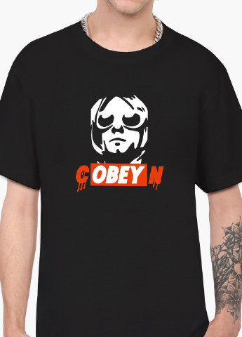 Черная футболка мужская курт кобейн кобейн (cobeyn kurt cobain) (9223-1990-1) xxl MobiPrint