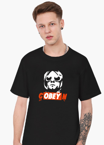 Чорна футболка чоловіча курт кобейн (kurt cobain cobeyn) (9223-1990-1) xxl MobiPrint