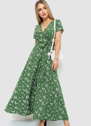 Зеленое кэжуал платье на запах Ager с цветочным принтом