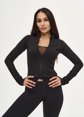 Черный демисезонный комплект (олимпийка, топ, леггинсы) NOVA VEGA