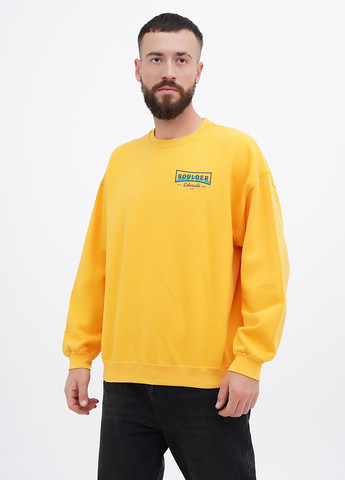 Желтый свитшот Yesterdays надпись без декора (307174819)