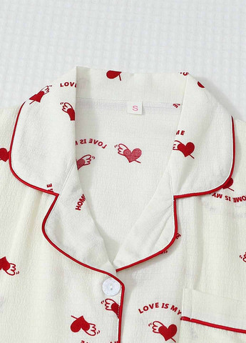 Кремова всесезон піжама (кофта, шорти) сорочка + шорти SHEIN