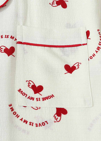 Кремова всесезон піжама (кофта, шорти) сорочка + шорти SHEIN