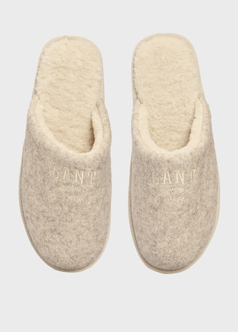 Серо-бежевые тапочки Gant с вышивкой, с логотипом