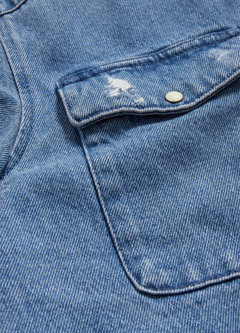 Синяя джинсовая рубашка однотонная C&A