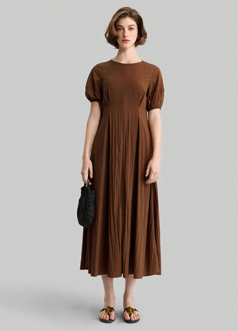 Коричнева кежуал сукня а-силует SHEIN однотонна